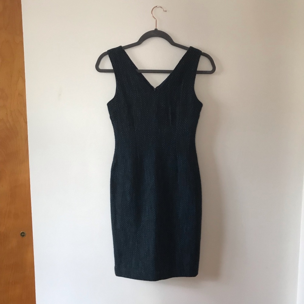NWT 00P Banana Republic Teal/Black Tweed Dress
